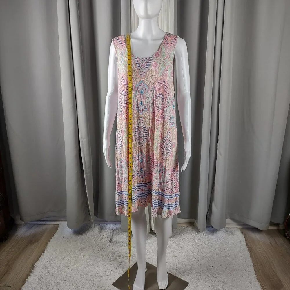 Ellen Tracy Women's Open Back Lightweight Multicolor Sleeveless Midi Dress XL - Picture 6 of 12